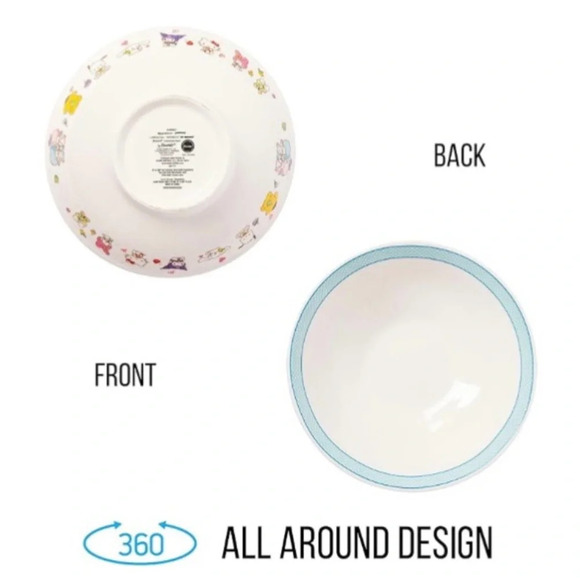 HELLO KITTY AND FRIENDS CERAMIC BOWL WITH CHOPSTICKS. MADE BY SANRIO. NWTS! - Picture 10 of 10